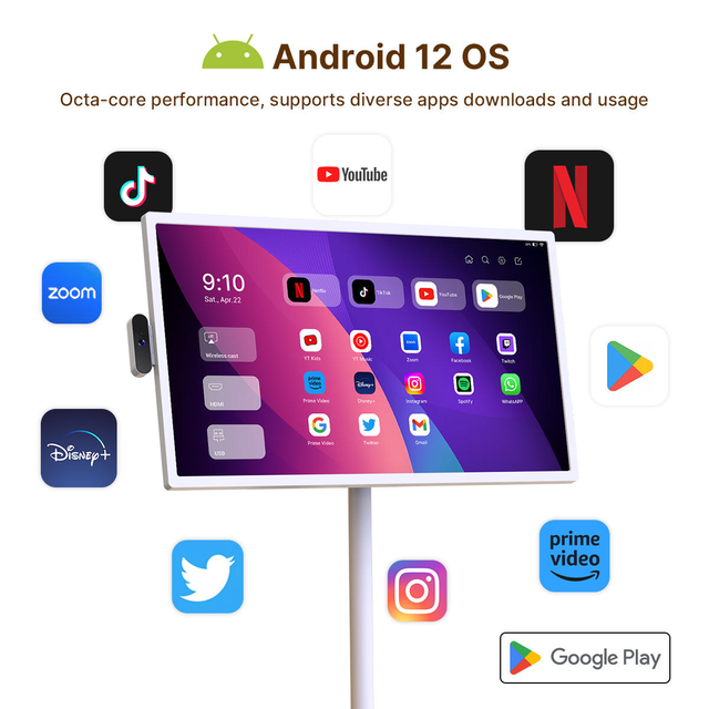 24 32 Inch Smart TV with 1920*1080 Resolution Wireless Touch Screen for Home Retail Store Education