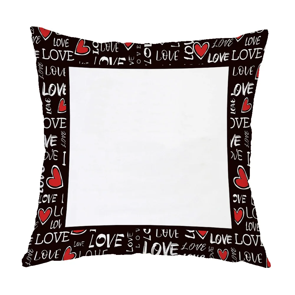 45*45CM High quality heat press polyester blanks sublimation 6 panel pillow case cover
