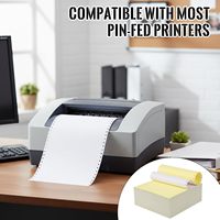 Papier continu autocopiant blanc et jaune 2400 feuilles 9,5 x 11 pouces perforé pour imprimante matricielle