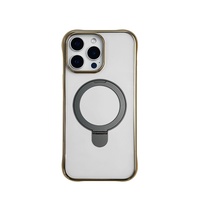 2024 nouveauté dur PC Six couleurs magnétique antichoc métal cadre de caméra pliable support de téléphone étui pour iPhone 15