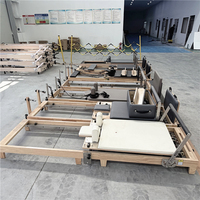 Reformer de Pilates Plegable de Madera de Roble, Portátil, Ajustable, Máquina de Pilates para Entrenamiento de Equilibrio con Altura de Piernas Ajustable