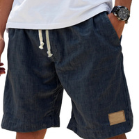 Shorts de sport décontractés personnalisés pour hommes, en toile brodée léopard, polyester/coton, séchage rapide, taille élastique, vente en gros