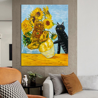 Vente en gros de peintures murales impressionnistes abstraites modernes personnalisées sur une grande toile peinte à la main avec des fleurs Dafen Reproduction Picasso