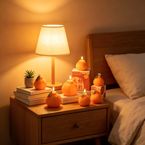 Leohomes Wholesale Handmade Modern <strong>Orange</strong> Soy Wax Non-Toxic Natural Aromatherapy <strong>Candles</strong> Artificial Fruit Shaped Holiday Home - Product Image 2