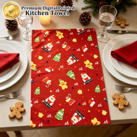Cadeaux de Noël, serviettes de cuisine 100% coton douces, ensembles de torchons, impression numérique personnalisée, absorbantes, séchage rapide, nettoyage