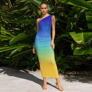 1459 TIE DYE giản dị căng tốt thanh lịch chính thức mới nhất với bé đầy màu sắc Mùa Hè Thiết kế trực tuyến bán lẻ thời trang phụ nữ lưới Ăn mặc - Product Image 6