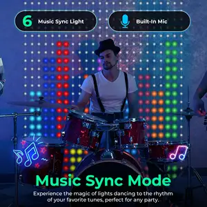 Sevgililer günü düğün ışıkları akıllı Bluetooth App kontrol müzik programlanabilir renk değiştirme DIY RGB pencere perde ışıkları