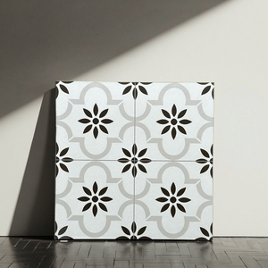 Piastrelle per pavimenti <span class=keywords><strong>e</strong></span> pareti geometriche antiscivolo in gres porcellanato moderno in <span class=keywords><strong>bianco</strong></span> <span class=keywords><strong>e</strong></span> nero 400x400 - Product Image 3