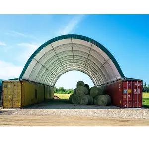 Outdoor Heavy Duty Prefab 40ft Storage Dome Shelter Manufacturer Of Shipping Container Shelter Canopy