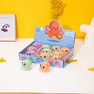 Balle sensorielle anti-stress en TPR en forme de pieuvre, luminescente, jouet à presser amusant en caoutchouc - Product Image 2
