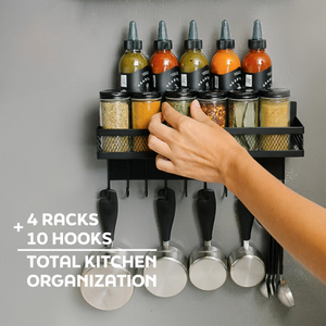 Estante Magnético Extraíble de Metal para Especias, de un Solo Nivel, para Refrigerador, con Ganchos - Product Image 4