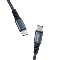 Câble de données USB PD 100W 5A tressé en nylon avec coque en aluminium de 1 mètre (Type-C), adapté aux téléphones Samsung et Apple, charge rapide