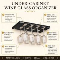 Soporte para Copas de Vino Tinto, Colgante de Pared, Sin Perforaciones, de Hierro, Minimalista, para Cocina, Sala de Estar, Hogar, Fiestas