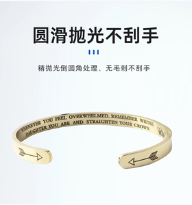 สร้อยข้อมือสแตนเลสทรงตัว C สำหรับผู้หญิง สร้อยข้อมือสแตนเลสแบบเปิดพร้อมตัวอักษร ของขวัญสร้อยข้อมือ - Product Image 5