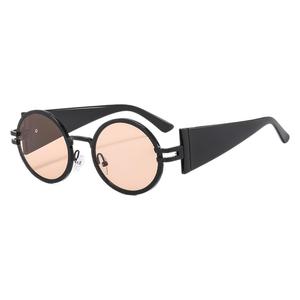 Gafas de sol redondas con montura completa, lentes degradadas, protección UV400, protección solar unisex para adultos - Product Image 5