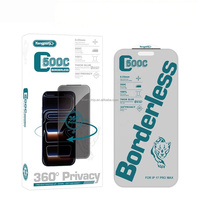 0,55 MM ESD Anti-poussière 500C Bord incurvé large 360° °   Protection d'écran en verre anti-espion sans bordure pour iPhone 18 16 17 Air Pro Max