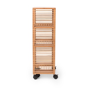 New Product Durable <b>Rolling</b> <b>Rack</b> Factory Direct Multi-Tier Bamboo Storage - Product Image 4