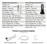 Pompe à eau sans fil quantitative à 3 niveaux, pliable, portable, électrique, automatique, pour bouteilles de 2 à 5 gallons, idéale pour le camping