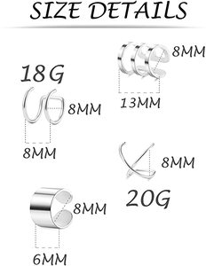 Mode de boucles <span class=keywords><strong>d</strong></span>'oreilles en acier inoxydable, sans Piercing, faux <span class=keywords><strong>Helix</strong></span>, boucles <span class=keywords><strong>d</strong></span>'oreilles à Clip, ajustables, en acier inoxydable, 1 paire - Product Image 4