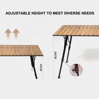 Table de camping pliable en aluminium INature - Hauteur réglable - Mobilier d'extérieur au design moderne pour la plage et le camping