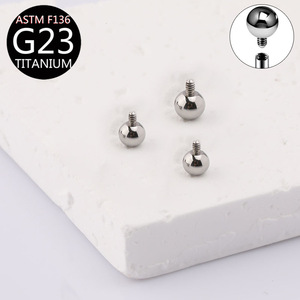 Billes et cônes de remplacement en titane G23 à filetage externe, accessoires de piercing pour lèvre, sourcil, nombril, langue, bijoux corporels DIY - Product Image 3