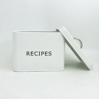 Organizador de Tarjeta de Recetas de Metal, caja de hojalata con tarjetas y divisores