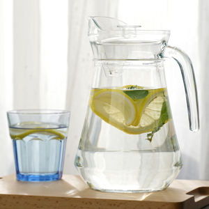 Bouteilles d'eau cantine en verre en bref Ewer avec couvercle, pichets de stockage de boissons, bouteilles de refroidissement pour vaisselle en verre, bouilloires - Product Image 3