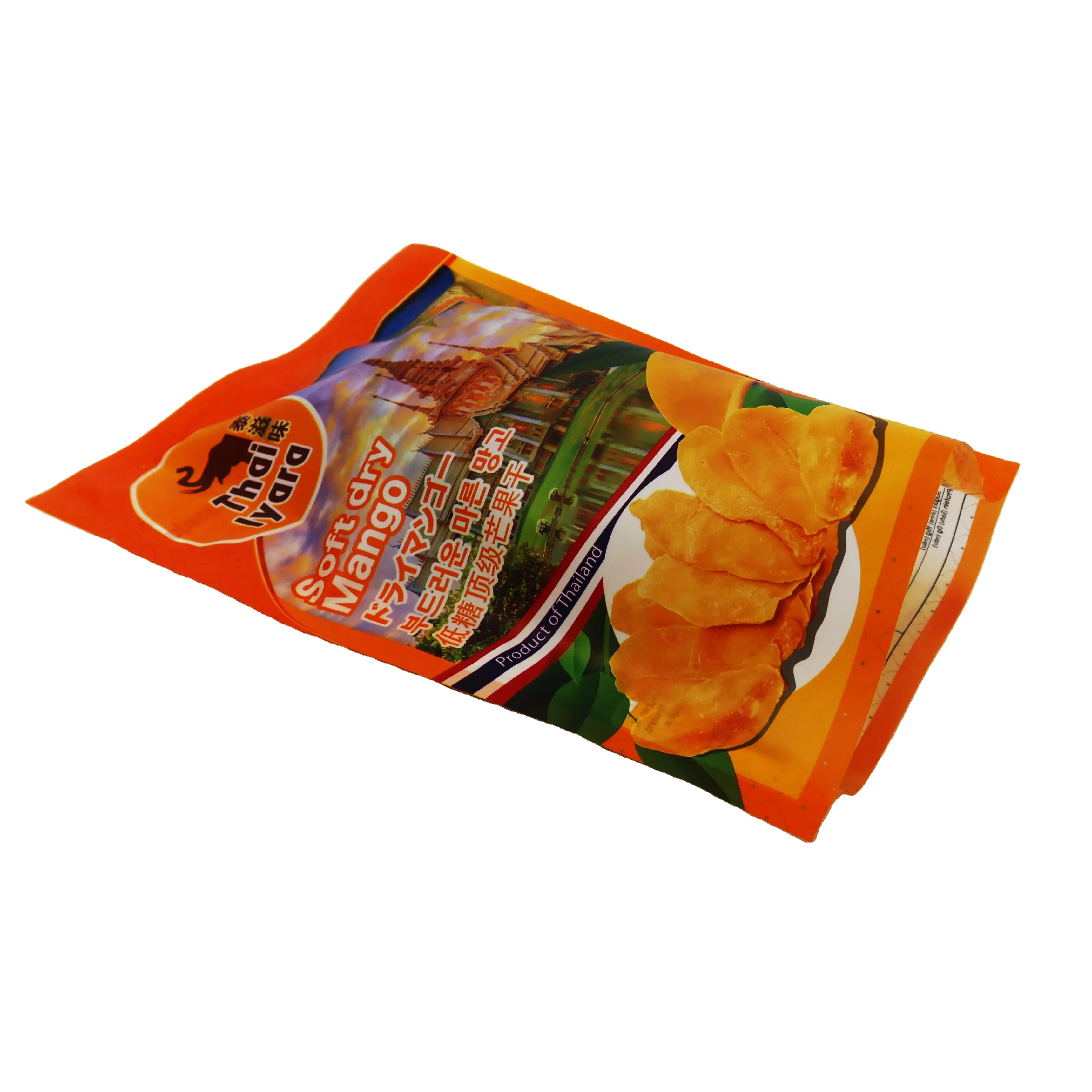 Einzel verpackungs tasche matte Plastiktüte Kunden spezifisch bedruckt Dreiseitiger Siegel beutel für weiche trockene Mango