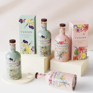 200ml 375ml 750ml 1000ml 열 수축 랩 슬리브 유리 주류 병 코르크 보드카 위스키 진 럼 데킬라 병