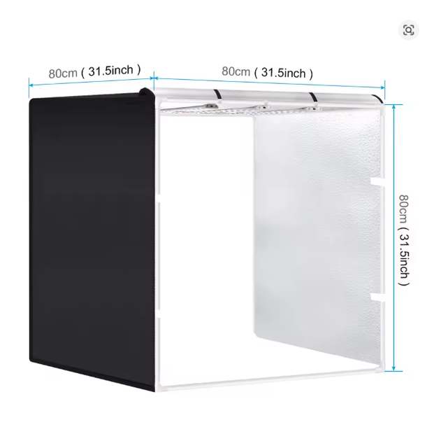 80*80cm Portable 90W 14000LM High CRI White Light Photo Lighting Studio Shooting Tent Box Kit with 4 Colors Backdrops