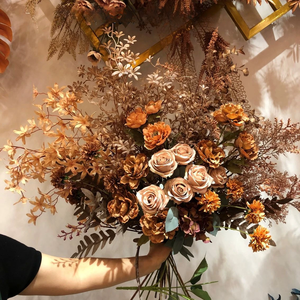 <span class=keywords><strong>81</strong></span> Styles Café Couleur Fleur Artificielle Soie Rose Pivoine Hortensia Fleur En Vrac En Gros - Product Image 1