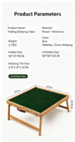 Table de Mahjong Pliante d'Extérieur, Ensemble de Voyage Portable, Bois Massif, pour Dortoir, Petites Tuiles de Mahjong, Boîte en Carton