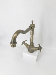 Chất lượng cao kép xử lý Brass Antique lỗ duy nhất phòng tắm lưu vực vòi nước - Product Image 4