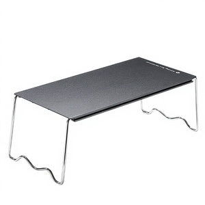 Table pliante isolée en alliage d'aluminium noir <span class=keywords><strong>Kerman</strong></span> SK-9S-BK pour café et thé, mobilier d'extérieur portable - Product Image 1