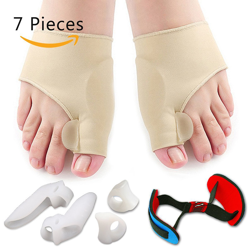 7 шт. носком Splitter силиконовые фаланги Valgus корректор подвязки гель-сепаратор пальцов