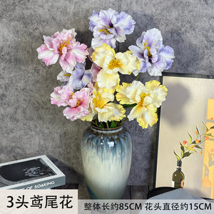 Fleurs d'iris artificielles Jinxi, 3 têtes, en soie, pour décorations de mariage, accessoires de photographie en extérieur, ornement de maison - Product Image 5