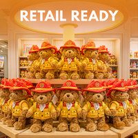 Jouets en peluche personnalisés pour pompiers OEM ODM, camion de pompiers, ours en peluche flamme, poupée en peluche, cadeau en gros