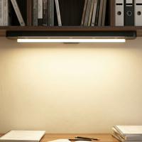 Lampe LED sous-armoire Coolbar, magnétique USB, 3 couleurs, 8 niveaux, protection oculaire, sans perçage, à coller, pour dortoir et bureau