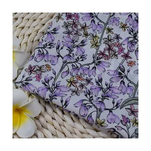 Baixo moq impressão digital personalizada floral tecido de algodão para vestido tecido de algodão floral impressão personalizada