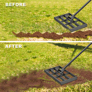 Râteau de nivellement JH-Mech pour pelouse de jardin et de <span class=keywords><strong>golf</strong></span> avec rouleaux en aluminium, manche extensible robuste en acier au carbone - Product Image 6
