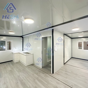 Casa Contenedor Prefabricada Moderna HESHi, Casa Móvil Rectangular con Estructura Gris y Negra - Product Image 3