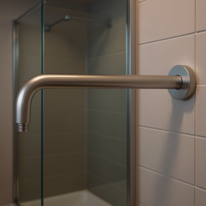 Brazo de ducha de 16 pulgadas en níquel cepillado en forma de L con brida para cuarto de ducha - Product Image 2