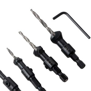 Countersink <b>Drill</b> <b>Bit</b> Set 6.35mm Hex Shank High Speed Steel For Woodworking Install - Product Image 1