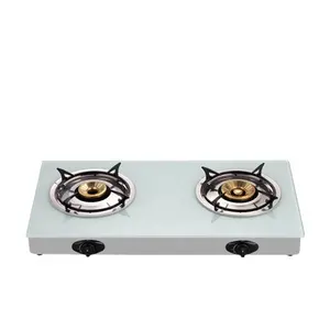 Tempered glass top Double Burner Gas Hob