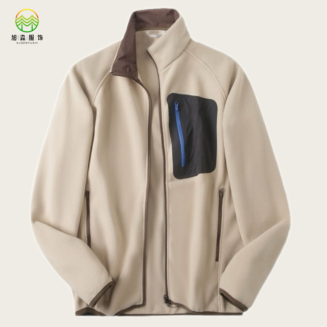 Custom Logo Winter Jacket Quick Dry and Windproof Solid Fleece and Polyester Canvas for Men and Women