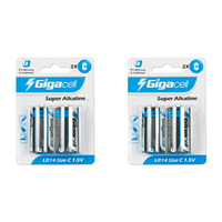 Pila Super Alcalina de 1.5v LR14 Tamaño C, Pila Seca de Larga Duración para Radios, Juguetes y Otros Dispositivos de Alto Consumo