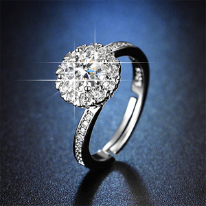 Atacado moissanite joia 1ct clássico casamento noivado anel diamante para mulheres - Product Image 6