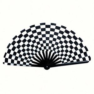 Éventail pliant personnalisé en bois et bambou, idéal pour les festivals et événements spéciaux, parfait pour les soirées EDM - Product Image 1