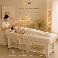 Table de massage moderne de luxe haut de gamme, portable, pour les soins du visage et des cils, utilisation en salle de sport ou en salon, lit de beauté confortable et réglable