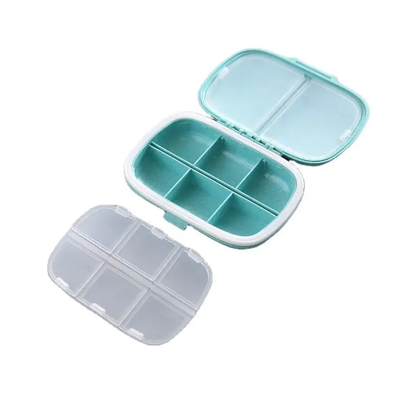 Environmentally friendly wheat straw plastic small plastic portable pill boxes travel cute pill box for 7 days